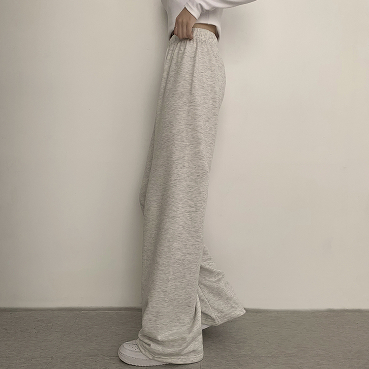 【丈別】【起毛】ロングワイドトレーニングパンツ(11color) WHITE SALT