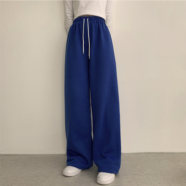 【丈別】【起毛】ロングワイドトレーニングパンツ(11color) COBALT BLUE