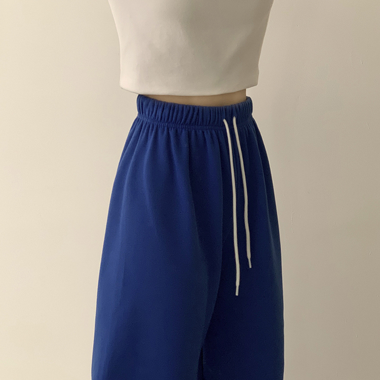 【丈別】【起毛】ロングワイドトレーニングパンツ(11color) COBALT BLUE
