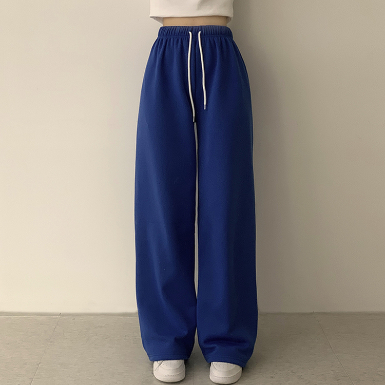 【丈別】【起毛】ロングワイドトレーニングパンツ(11color) COBALT BLUE