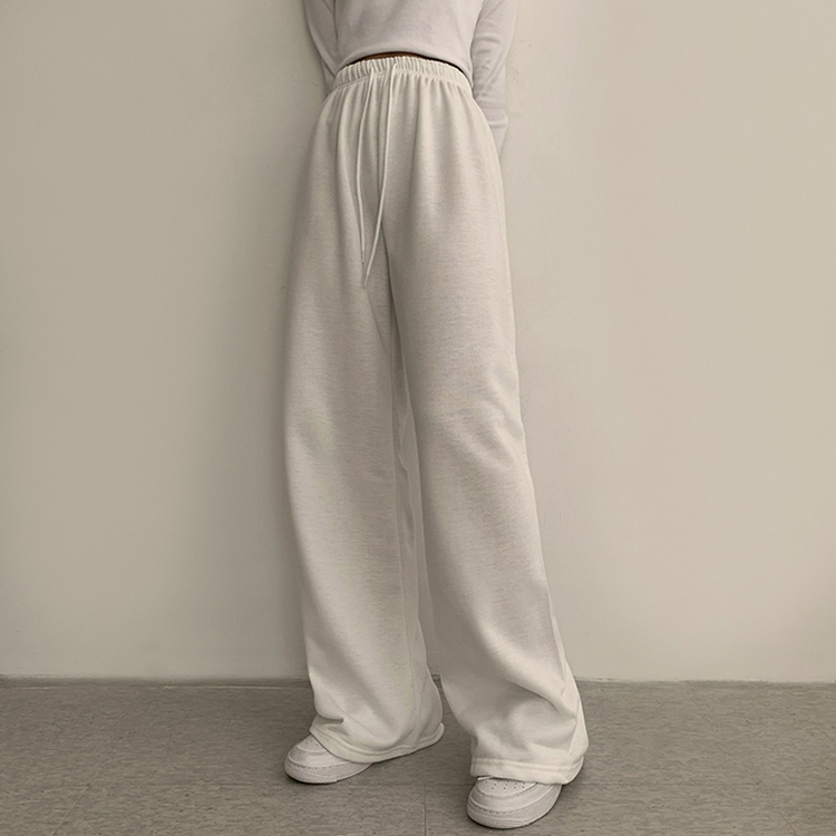 【丈別】【起毛】ロングワイドトレーニングパンツ(11color) OATMEAL