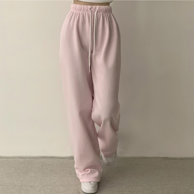 【丈別】【起毛】ロングワイドトレーニングパンツ(11color) PINK