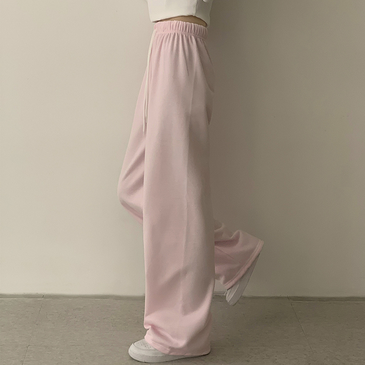 【丈別】【起毛】ロングワイドトレーニングパンツ(11color) PINK