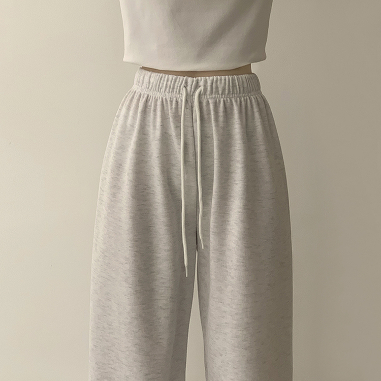 【丈別】【起毛】ロングワイドトレーニングパンツ(11color) IVORY