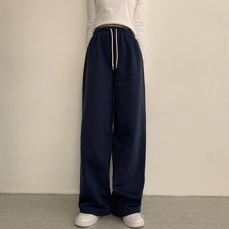 【丈別】【起毛】ロングワイドトレーニングパンツ(11color) NAVY