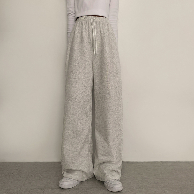 【丈別】【起毛】ロングワイドトレーニングパンツ(11color) WHITE SALT