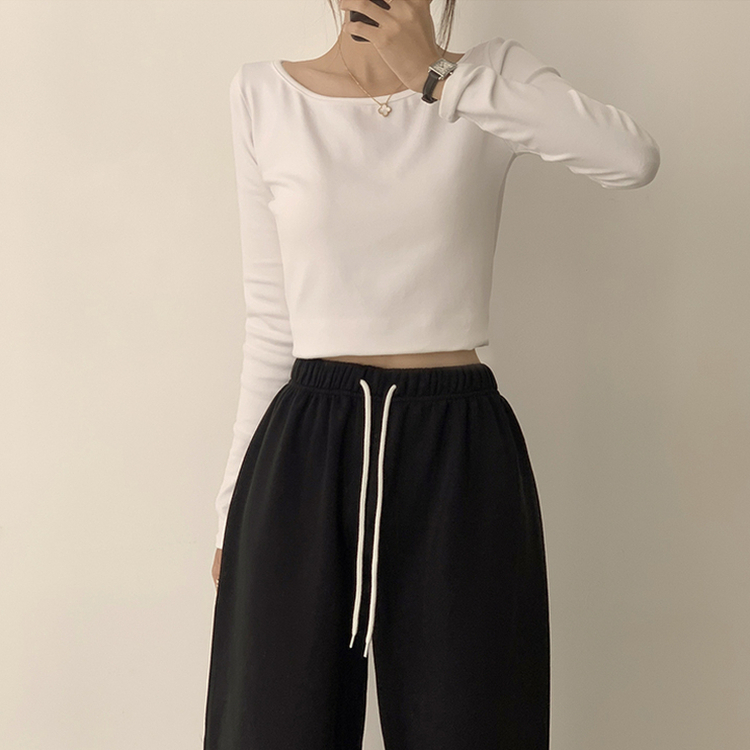 【丈別】【起毛】ロングワイドトレーニングパンツ(11color) BLACK