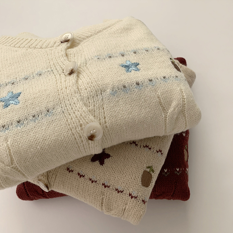 스타 라운드 오버핏 긴팔 데일리 가을 아우터 겨울 니트 가디건 3color