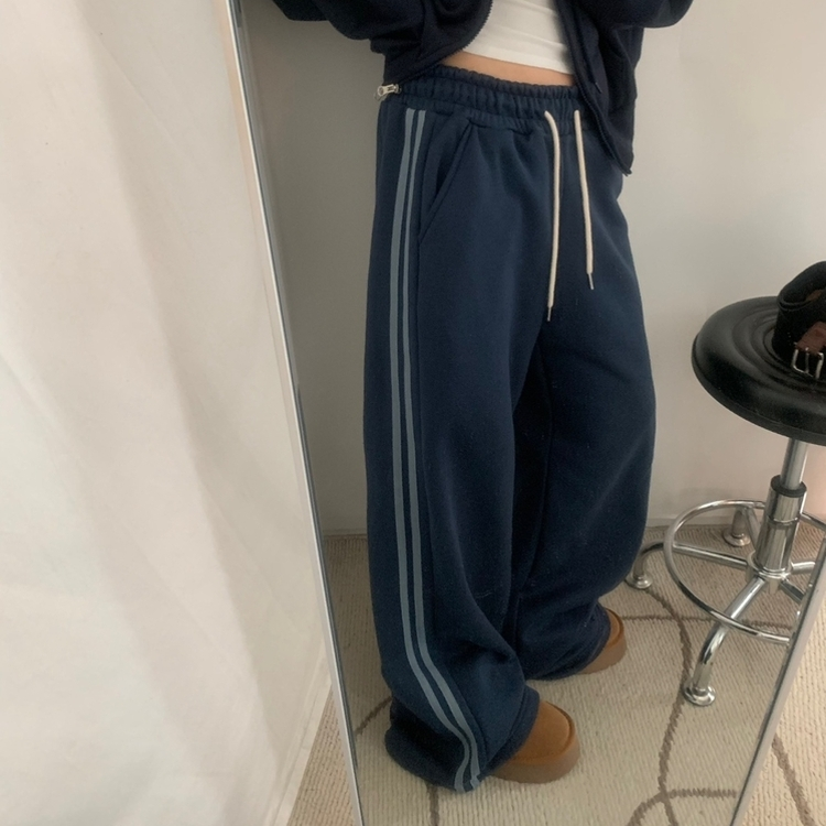 ツートラックライントレーニングワイドロングパンツ NAVY