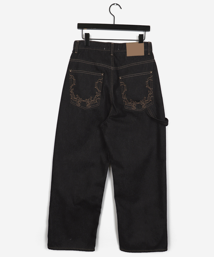 starteam デニムパンツ　チェーン刺繍 ブラック 34 starteam デニムパンツ チェーン刺繍 ブラック 34