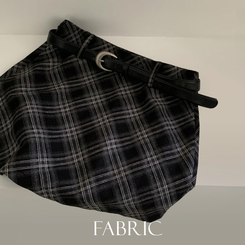 【ベルト付き】ハイティーンチェックミニスカートパンツ