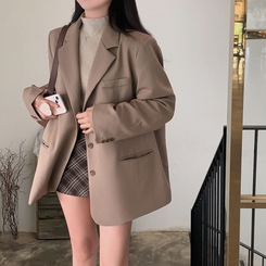 【ベルト付き】ハイティーンチェックミニスカートパンツ BROWN