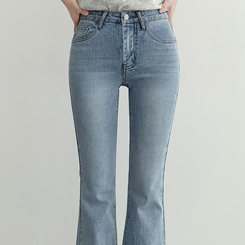 【丈別】ローウエストウォッシングブーツカットデニムパンツ LIGHT DENIM