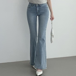 【丈別】ローウエストウォッシングブーツカットデニムパンツ LIGHT DENIM