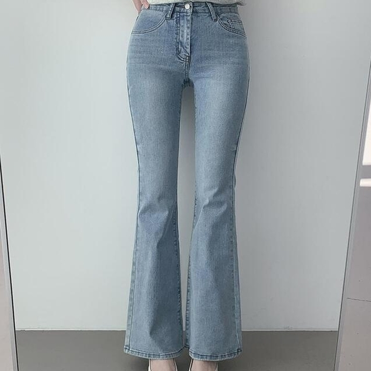 【丈別】ローウエストウォッシングブーツカットデニムパンツ LIGHT DENIM