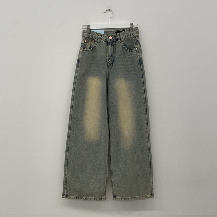 빈티지힙 워싱 와이드 데님 벌룬청바지 빅사이즈 키작녀 키큰녀