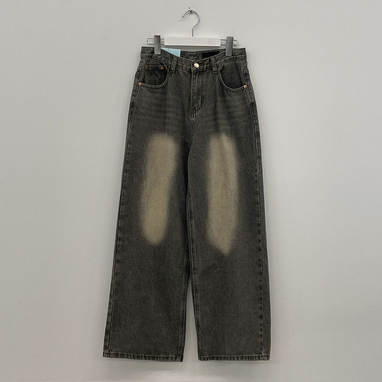 빈티지힙 워싱 와이드 데님 벌룬청바지 빅사이즈 키작녀 키큰녀