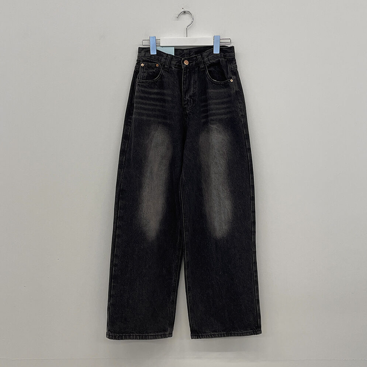 빈티지힙 워싱 와이드 데님 벌룬청바지 빅사이즈 키작녀 키큰녀