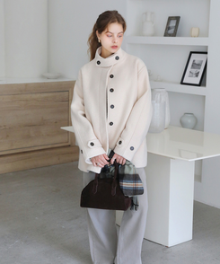 ハイネックハーフコート CREAM