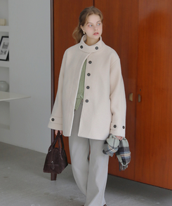 ハイネックハーフコート CREAM