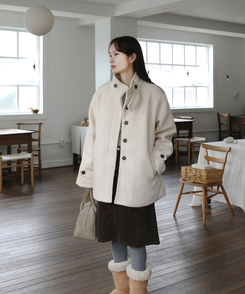 ハイネックハーフコート CREAM