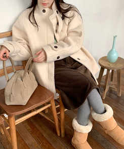 ハイネックハーフコート CREAM