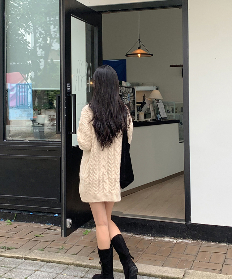 ミニワンピース ベージュ SMFK ダーリッチ Darich ジャガードニットミニワンピース （ベージュ