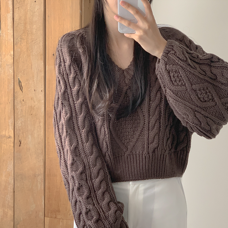 ケーブルVネックニット(6color) OATMEAL