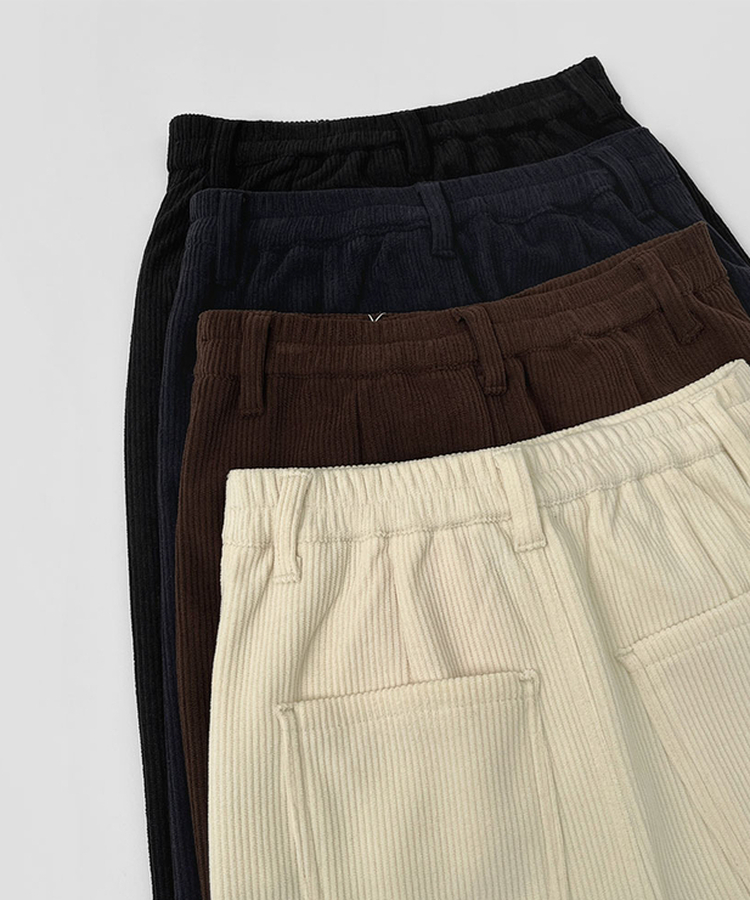 2XL뒤트임 융털기모 코듀로이 골덴 H라인 밴딩 롱스커트