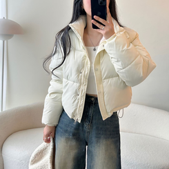 ハイネックデイリーウェロンクロップダウンジャケット IVORY