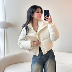 ハイネックデイリーウェロンクロップダウンジャケット IVORY