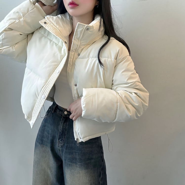 ハイネックデイリーウェロンクロップダウンジャケット IVORY