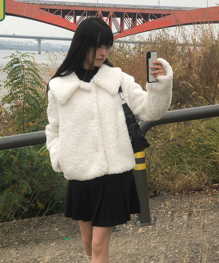 ファーカラーショートジャケット｜ジャケット｜韓国ファッション通販 SONA