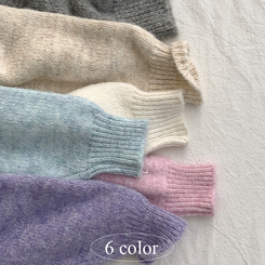 모아 러블리 아방 도톰 울 오버핏 라운드 파스텔 니트