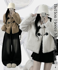 クリップボタンウールムスタンジャケット IVORY