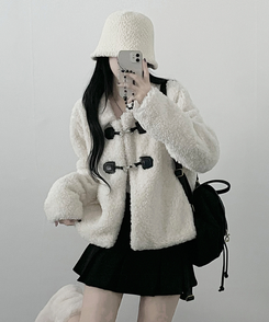 クリップボタンウールムスタンジャケット IVORY