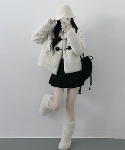 クリップボタンウールムスタンジャケット IVORY