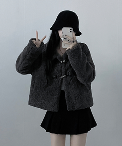 クリップボタンウールムスタンジャケット CHARCOAL