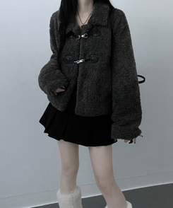 クリップボタンウールムスタンジャケット CHARCOAL