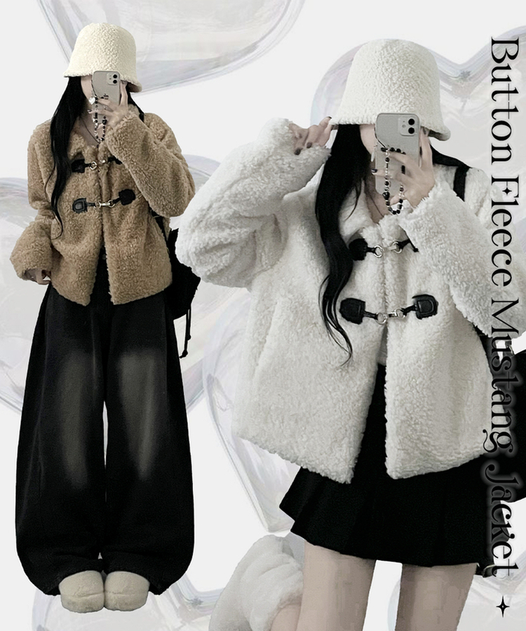 クリップボタンウールムスタンジャケット IVORY