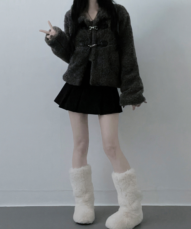 クリップボタンウールムスタンジャケット CHARCOAL