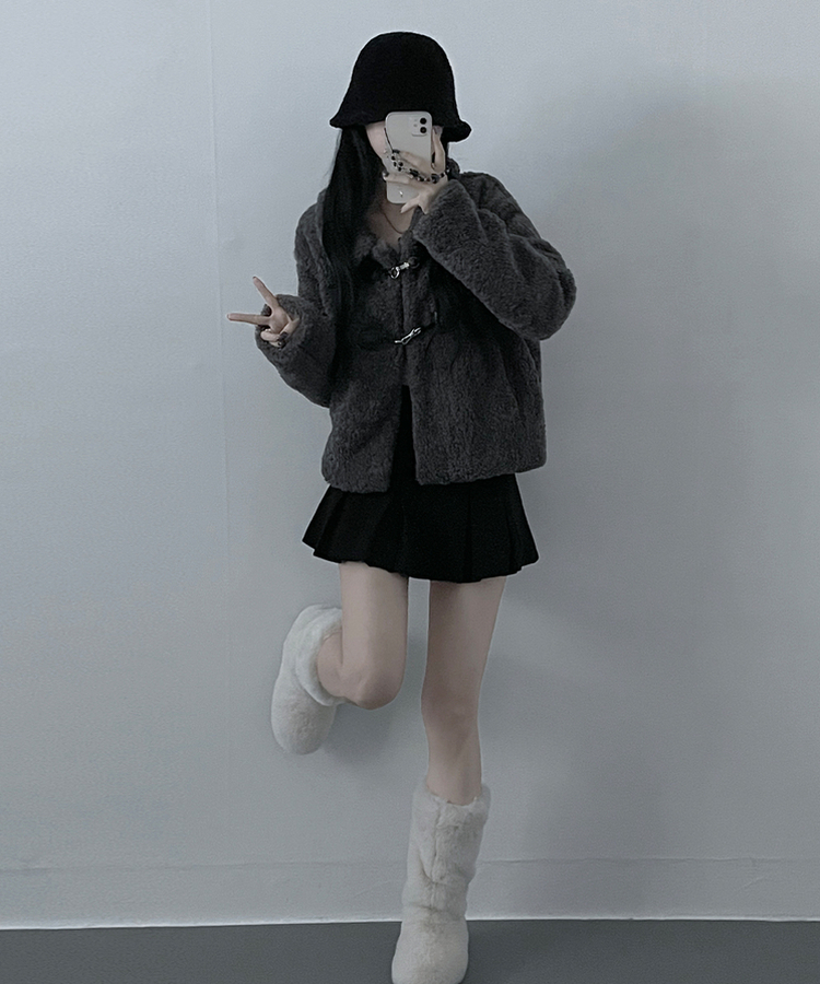 クリップボタンウールムスタンジャケット CHARCOAL