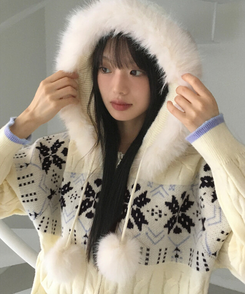 ノルディックケーブルファーニットジップアップ｜ジャンパー｜韓国