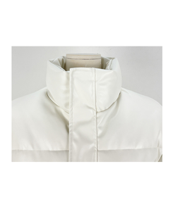 スナップボタンレザーセミクロップダウン