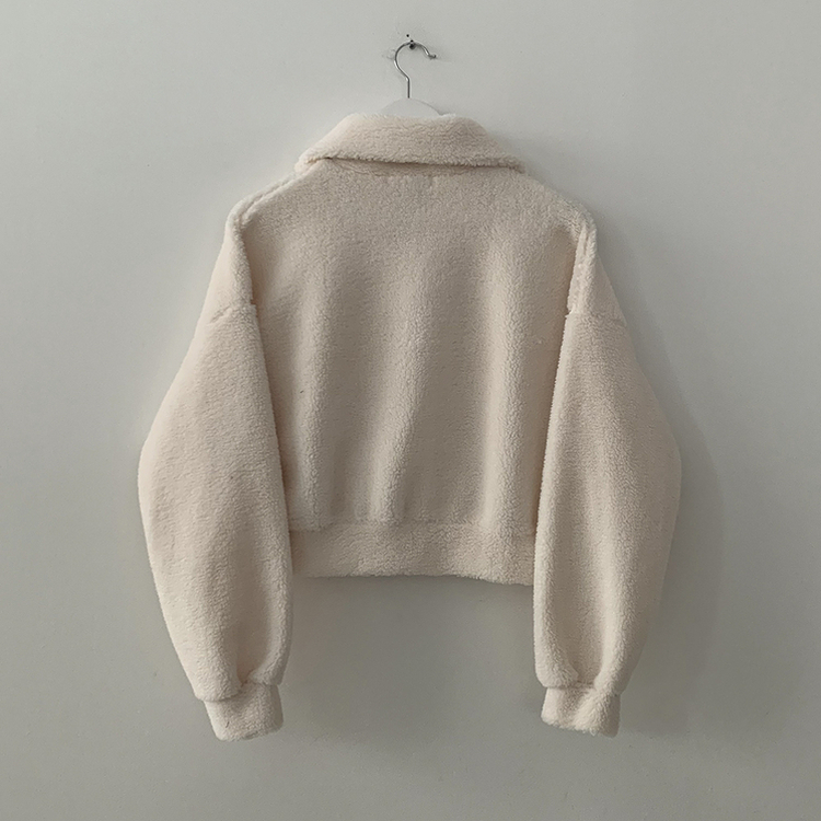 고중량 뽀글이 투웨이 크롭집업 하이넥 점퍼 양털자켓