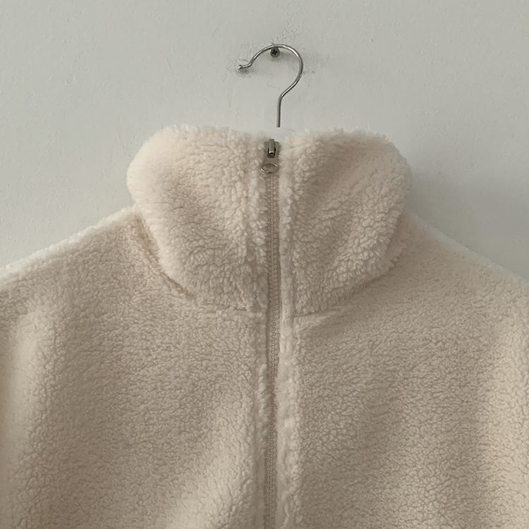 고중량 뽀글이 투웨이 크롭집업 하이넥 점퍼 양털자켓