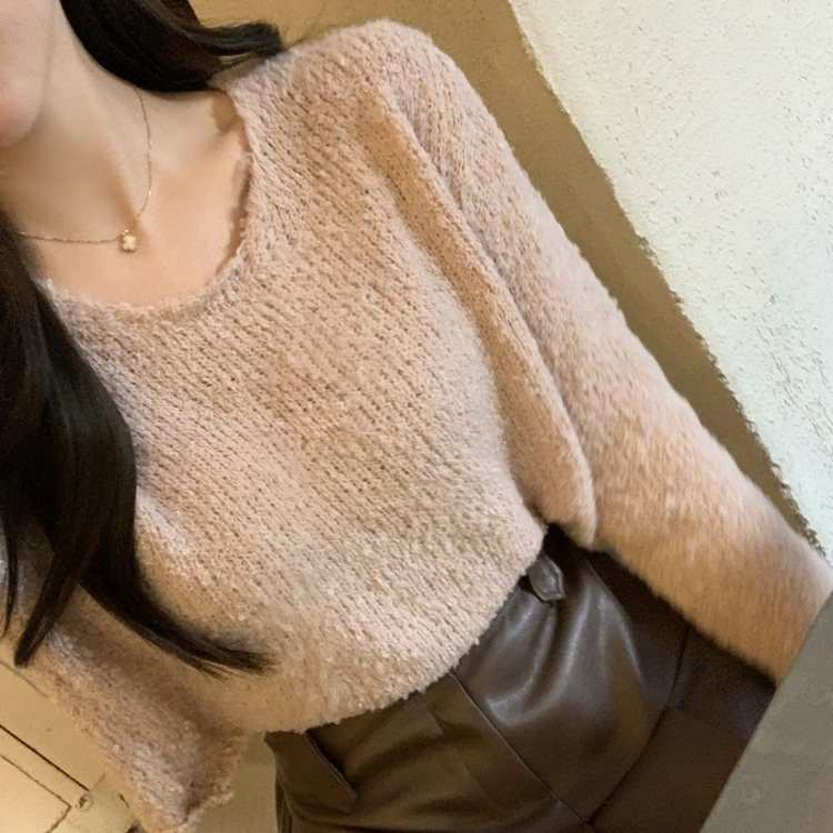 クロップニットセーター BEIGE