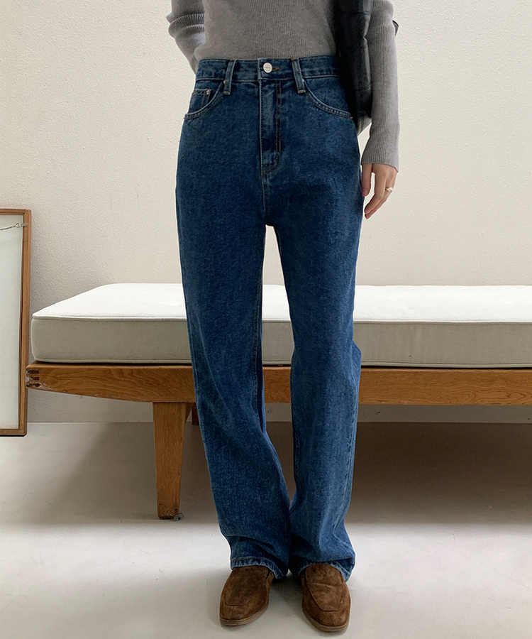 【丈別】プレーンセミワイドデニム BLUE