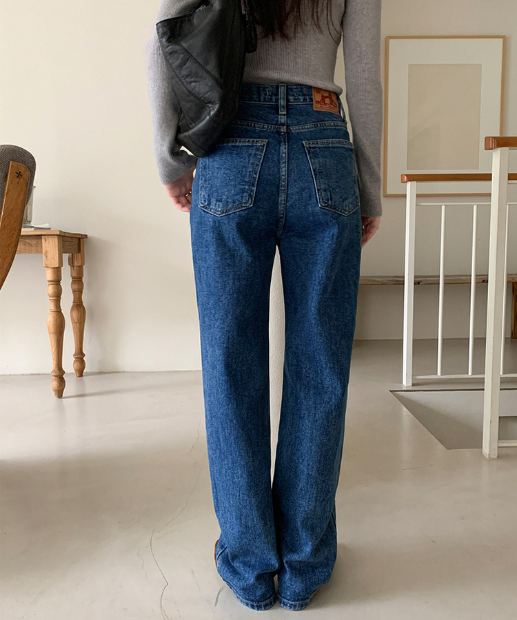 【丈別】プレーンセミワイドデニム BLUE