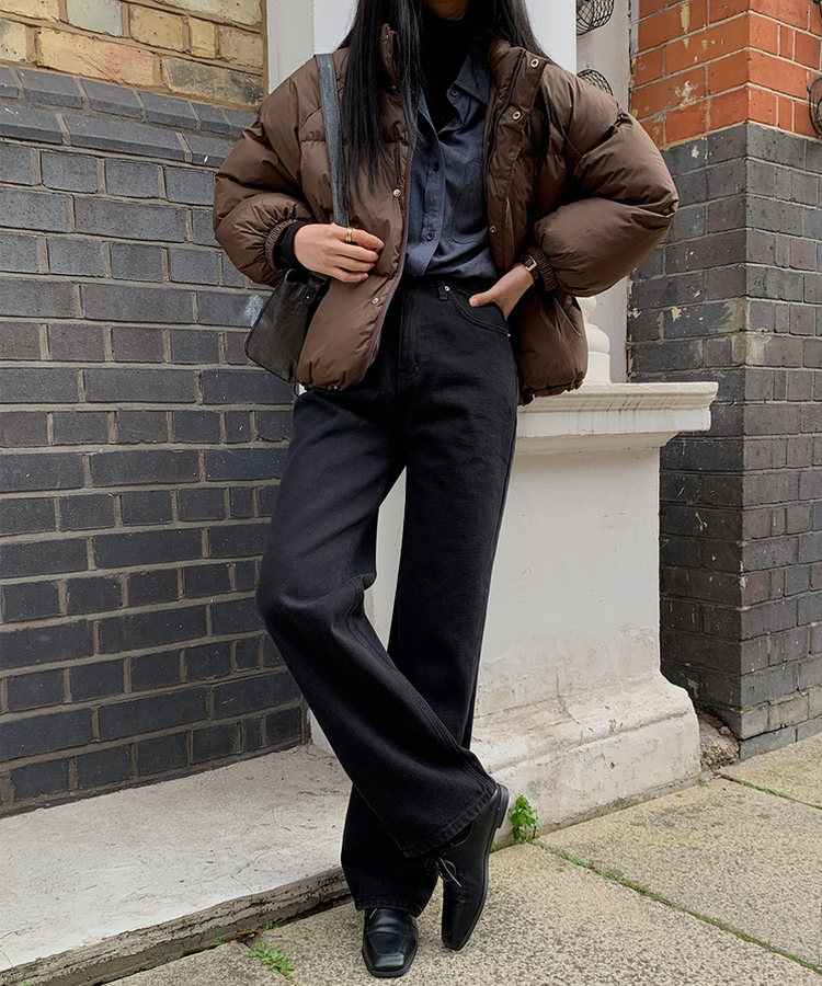 【丈別】プレーンセミワイドデニム BLACK DENIM